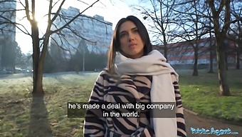 Stunning Beauty Gives A Blowjob In Public And Gets A Massive Cumshot